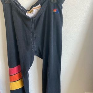 Black Aviator Nation sweatpants with drawstring